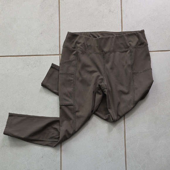 Carhartt Pants - Carhartt Olive Green Leggings Size Medium Stretch Workwear Athletic